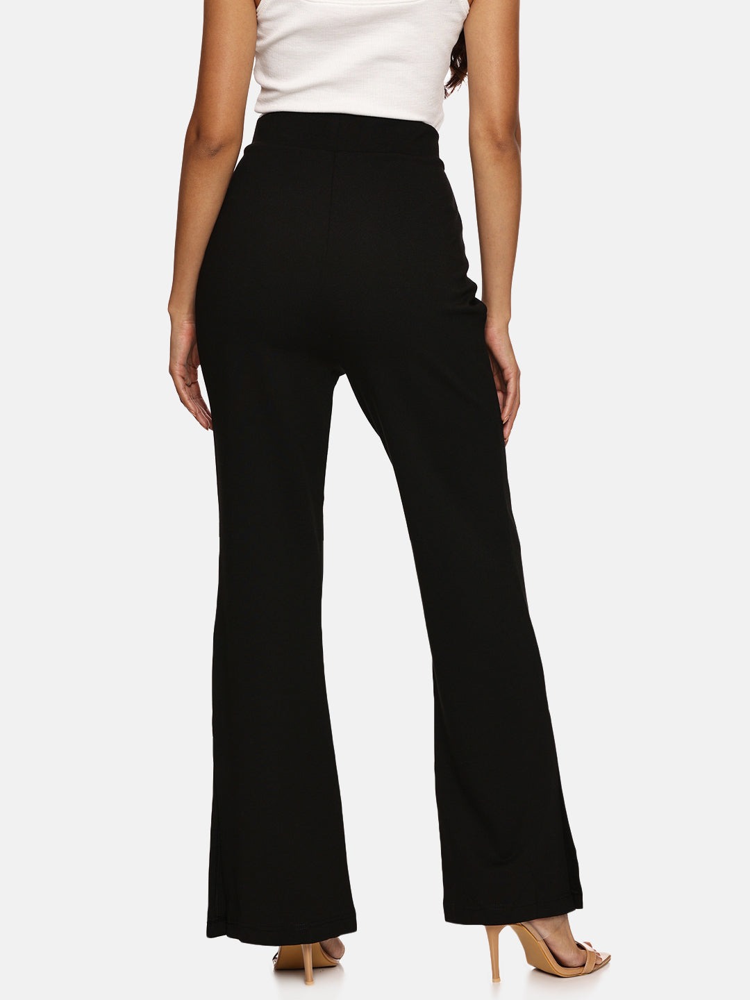 IS.U Black Flared Slit Pant