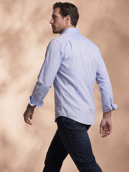 Slim Fit Cotton Blue Formal Shirt for Men (REGAL)
