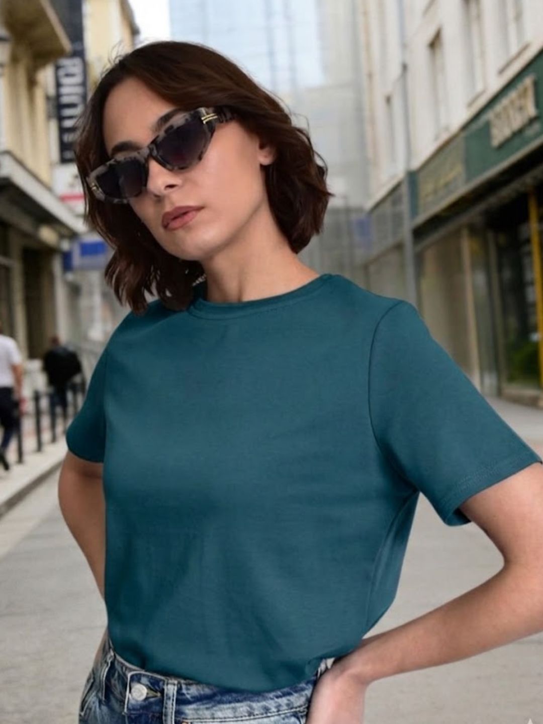 Womens Pack of 3 Solid Cotton Round Neck Regular Fit Sports T-Shirts