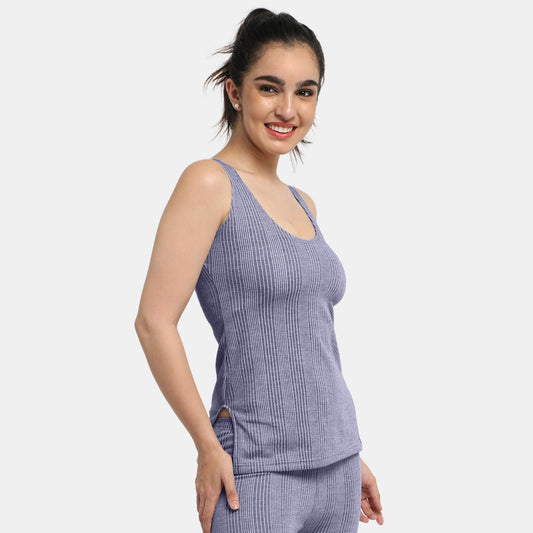 Envie Regular Fit Scoop Neck Thermal Tank Top