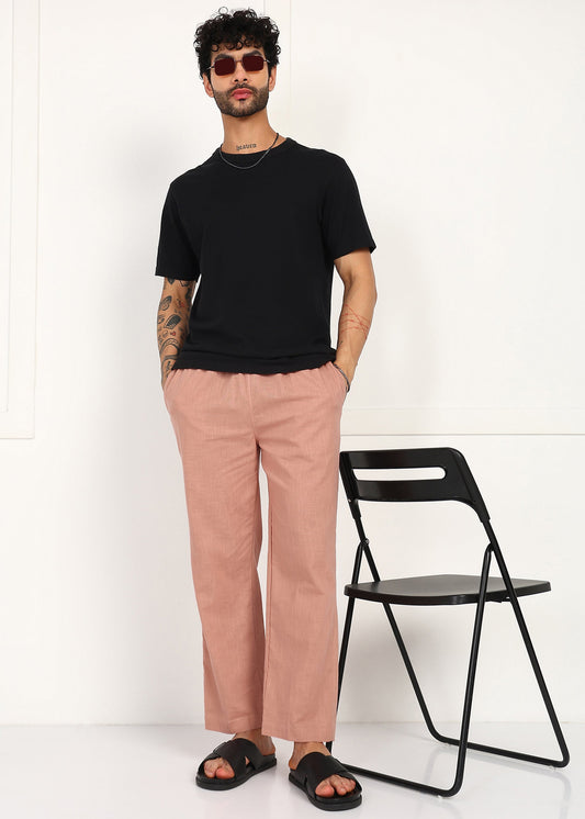 Men's Peach Linen Pyjama
