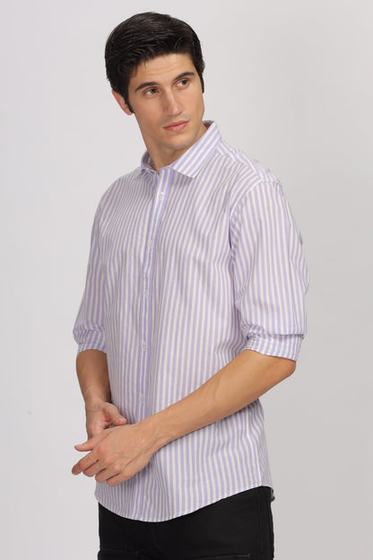 Uri Purple Stripe Full Sleeve Shirt