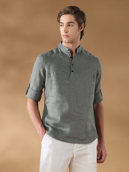 Olive Green Regular Fit Casual Cotton Shirt for men (DUSAN)