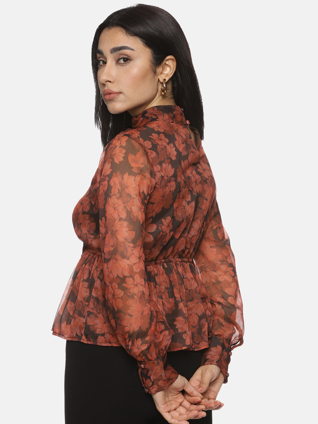 Buy Brown Peplum Top For Women