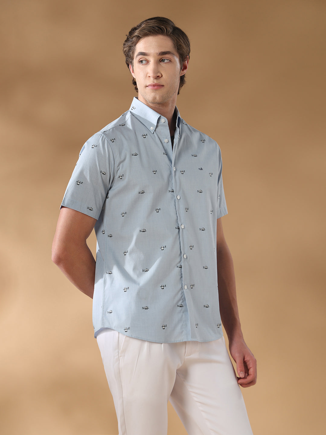 Blue Regular Fit Casual Cotton Shirt for men (CULIX)