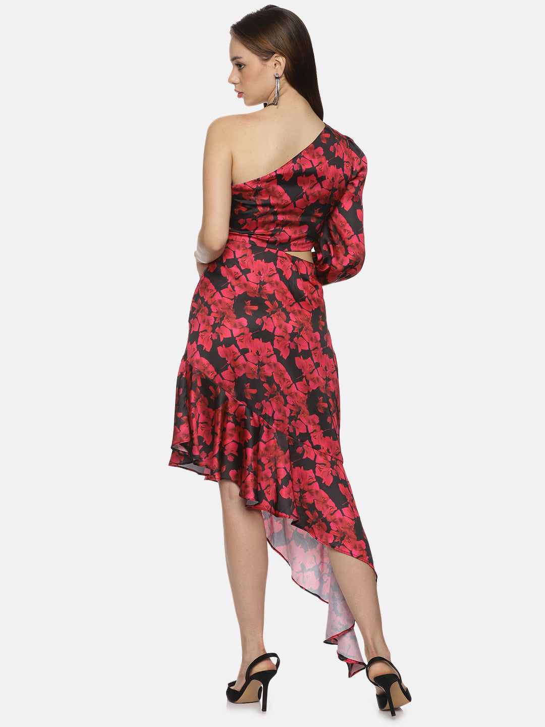 Buy One Shoulder Midi Dress For Women In Red