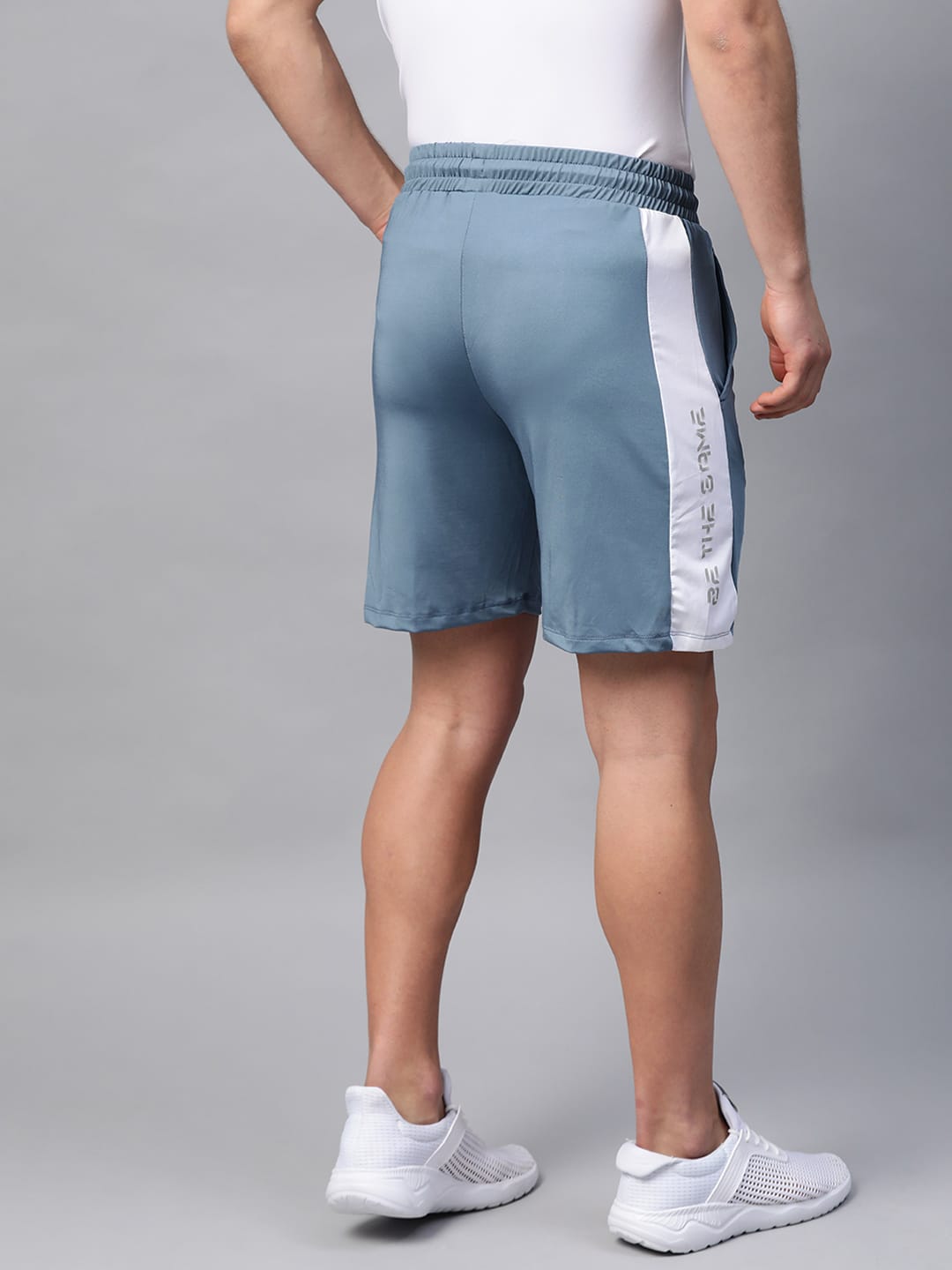 Alcis Men Blue Solid Slim Fit Sports Shorts
