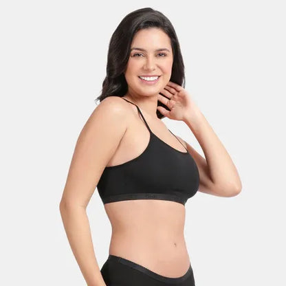 Envie girls beginners bra non padded non wired 3/4th coverage NVGB1125 black soft comfortable training bra for teens