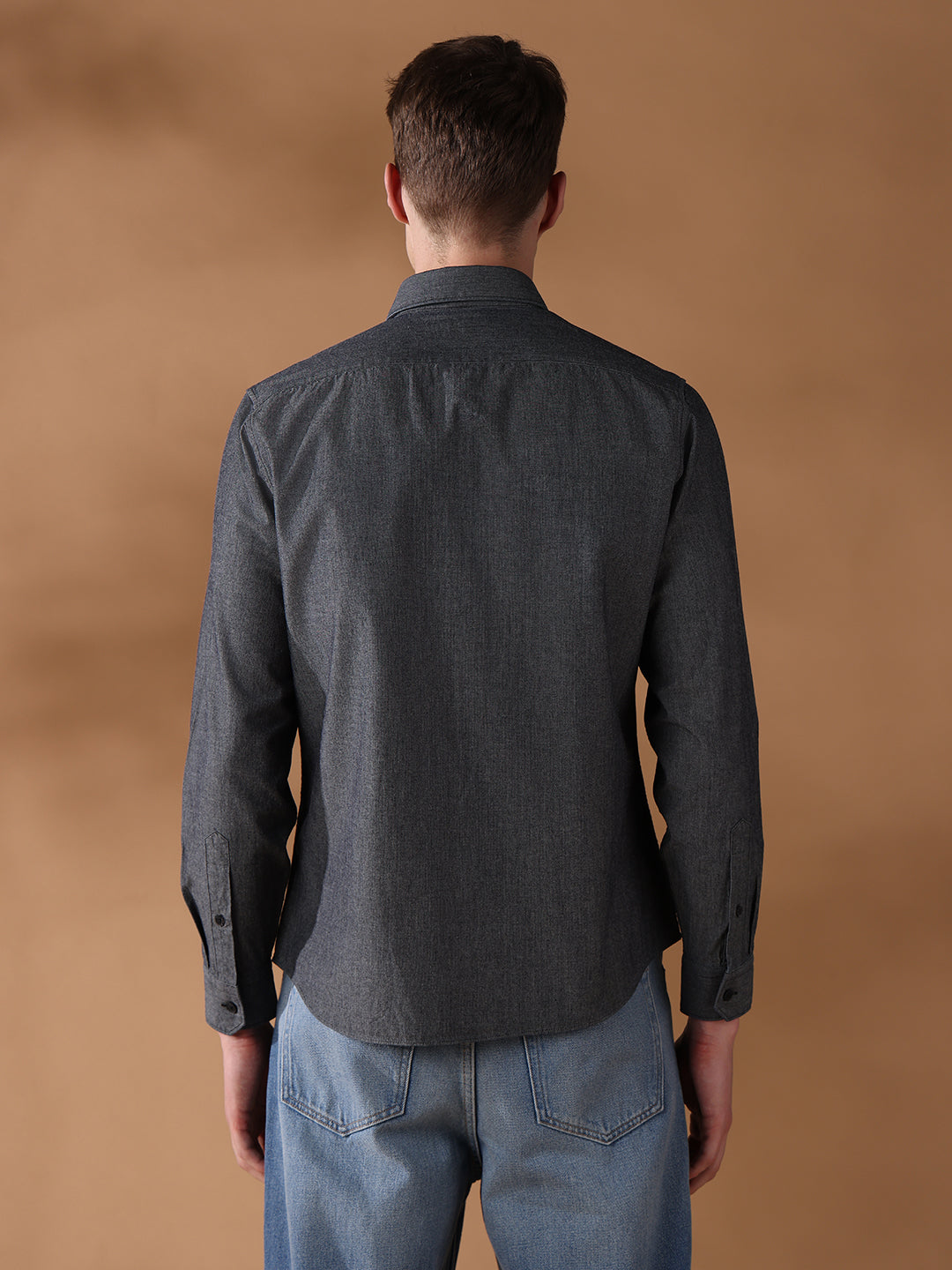 Black Regular Fit Solid Casual Shirt for Men (LELIA)