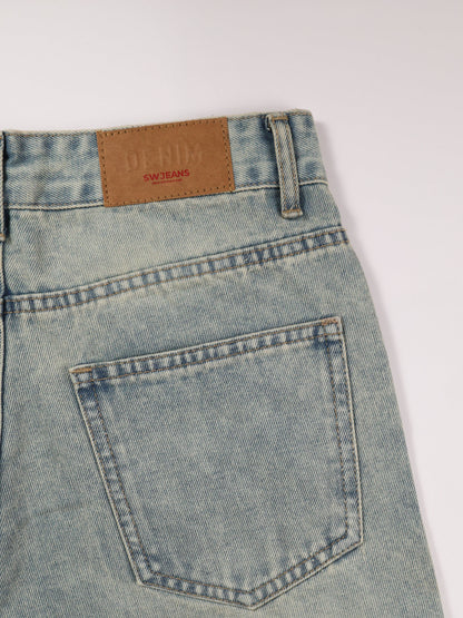 80s Cool Blue Tinted Super Wide Leg Jeans