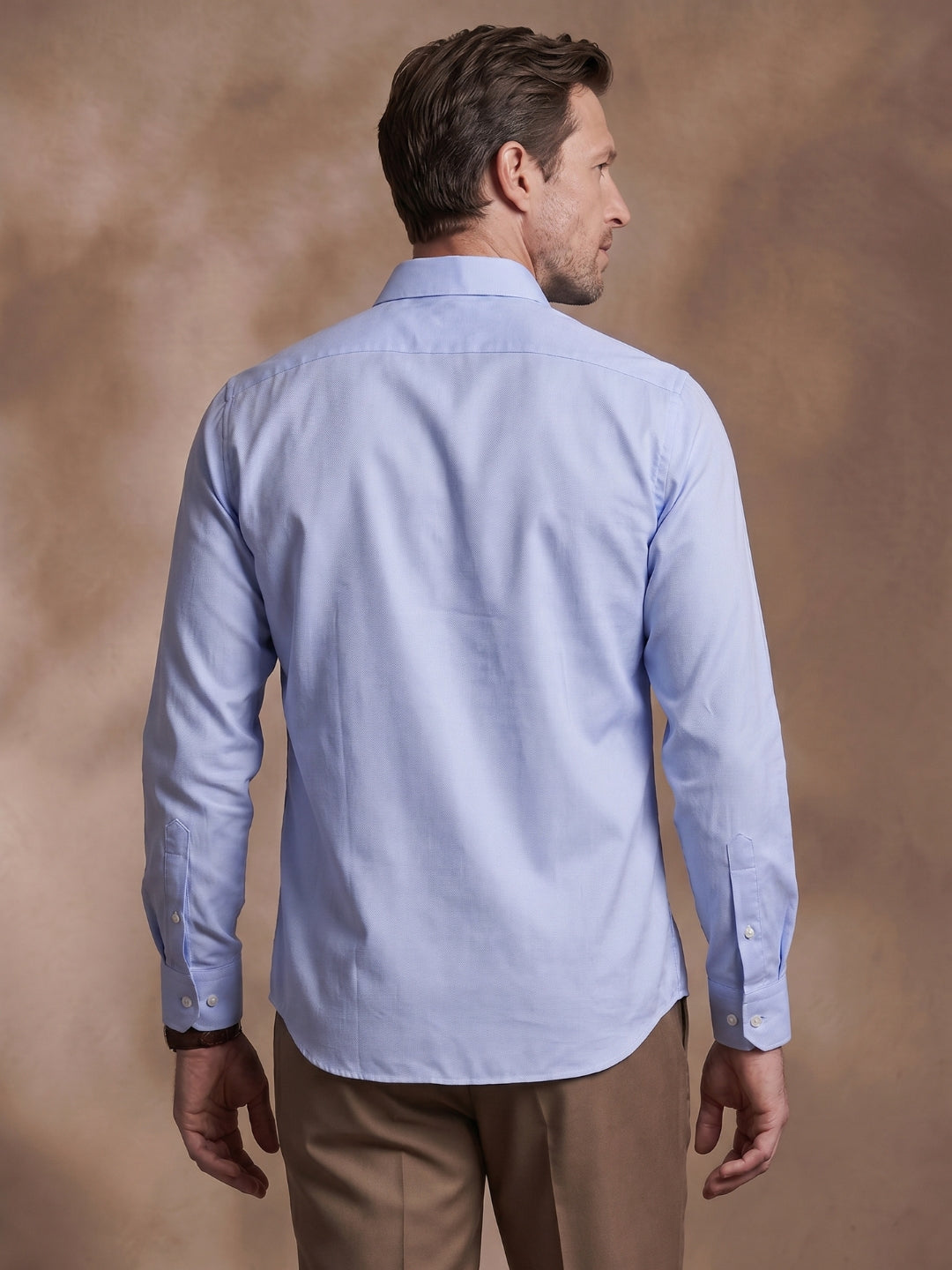 Regular Fit Cotton Blue Formal Shirt for Men (RUDI)