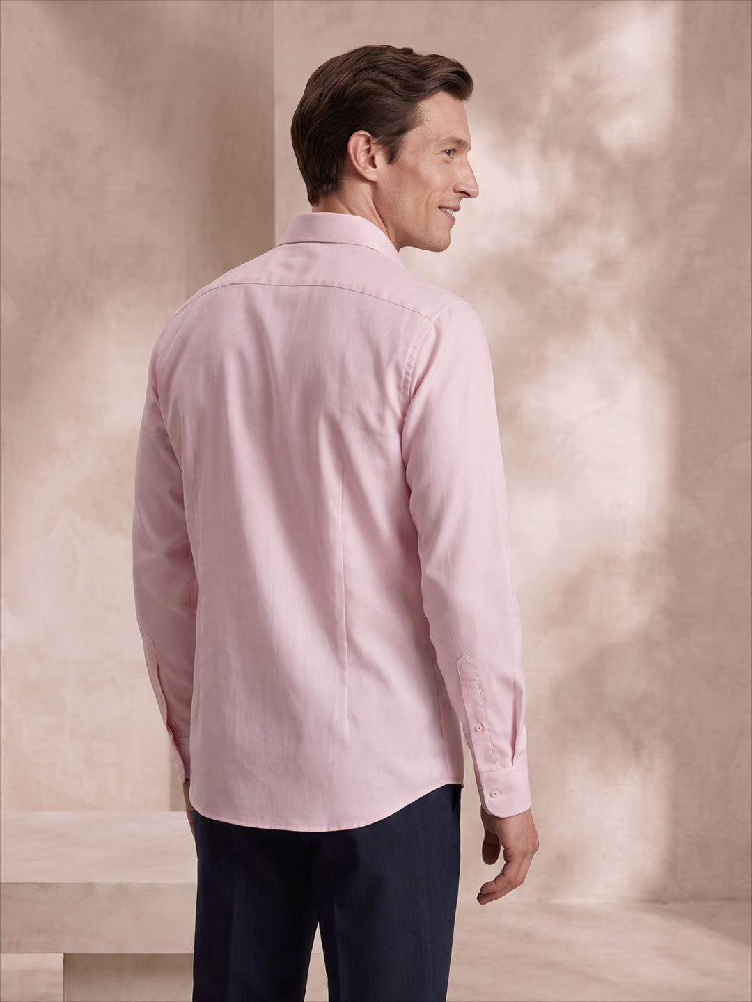 Regular Fit Pink Cotton Formal Shirt for Men (BOWEN)