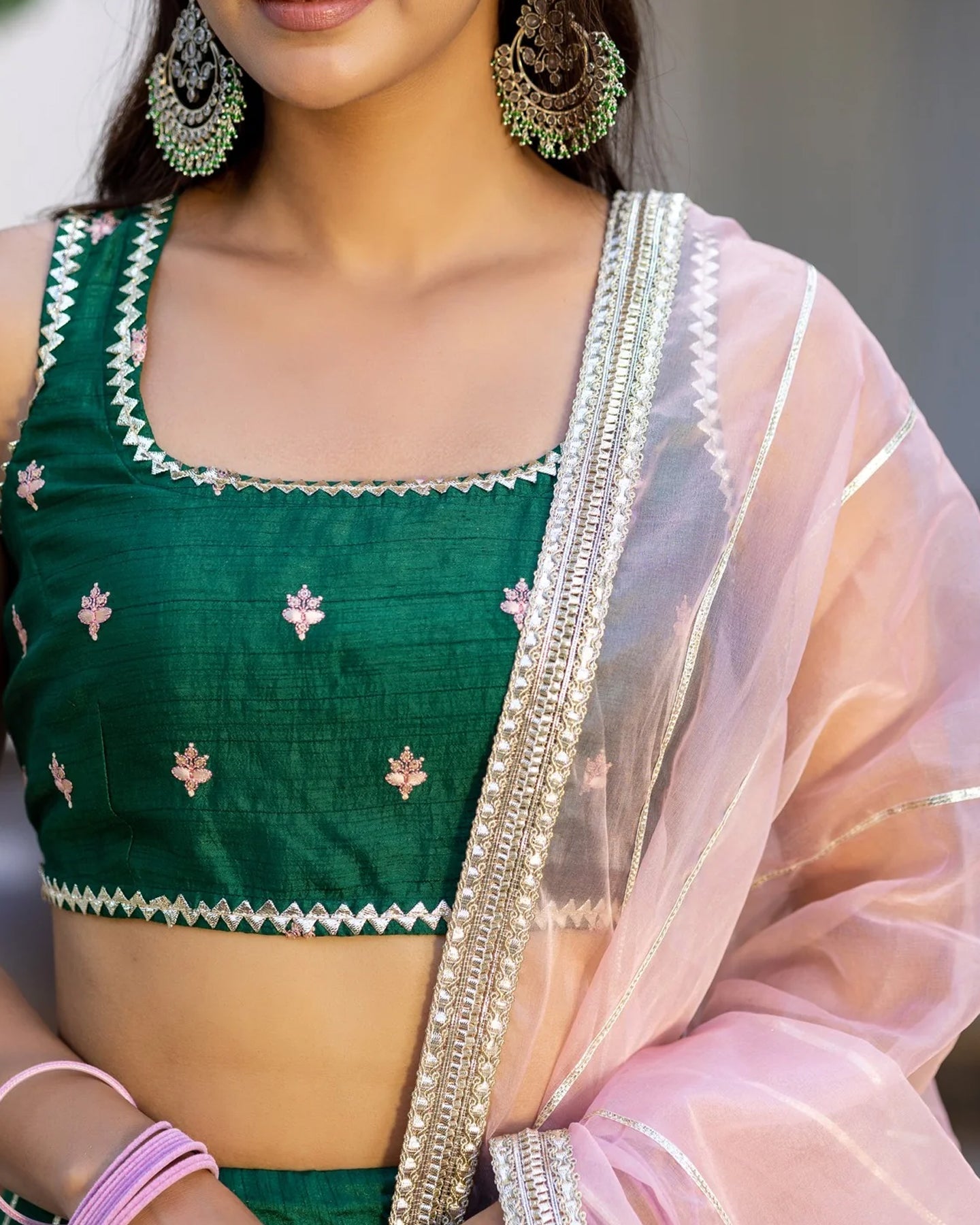 Emerald Green Lehenga Set
