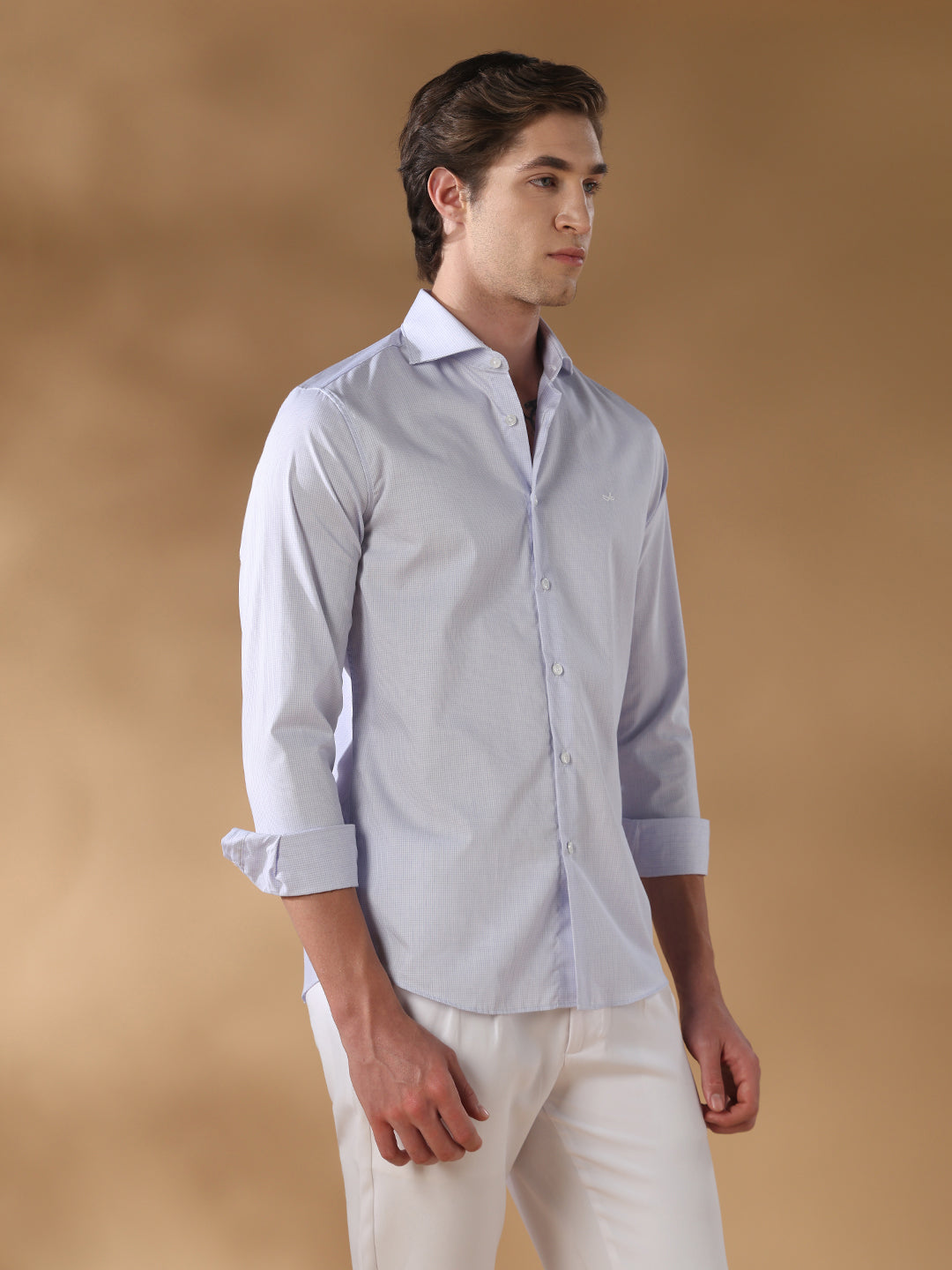 Lavender Slim Fit Formal Cotton Shirt for men (CODIC)