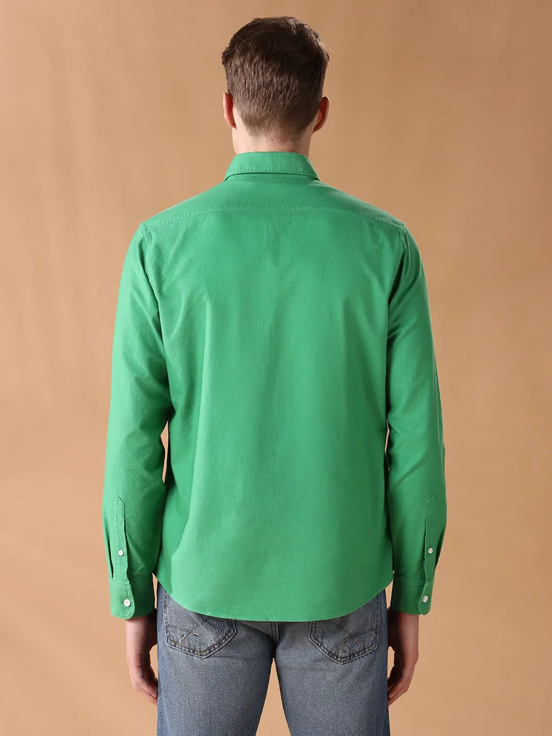Green Regular Fit Solid Casual Shirt for Men (MAELO)