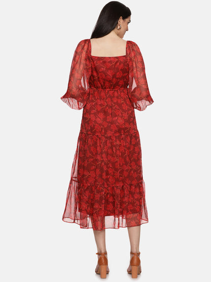  Maroon Midaxi Dress For Women