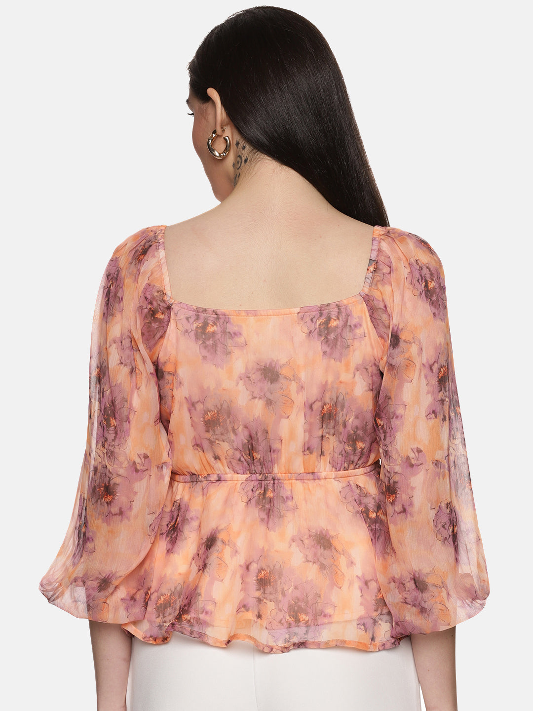 Buy Square Neck Top For Women In Peach