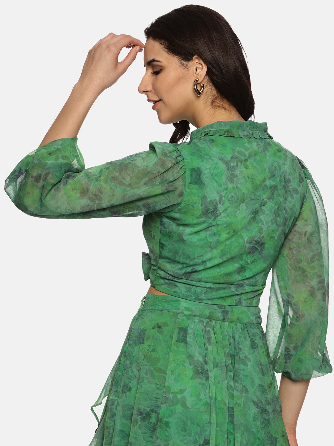 Green Co-Ord Set For Women In Full Sleeve