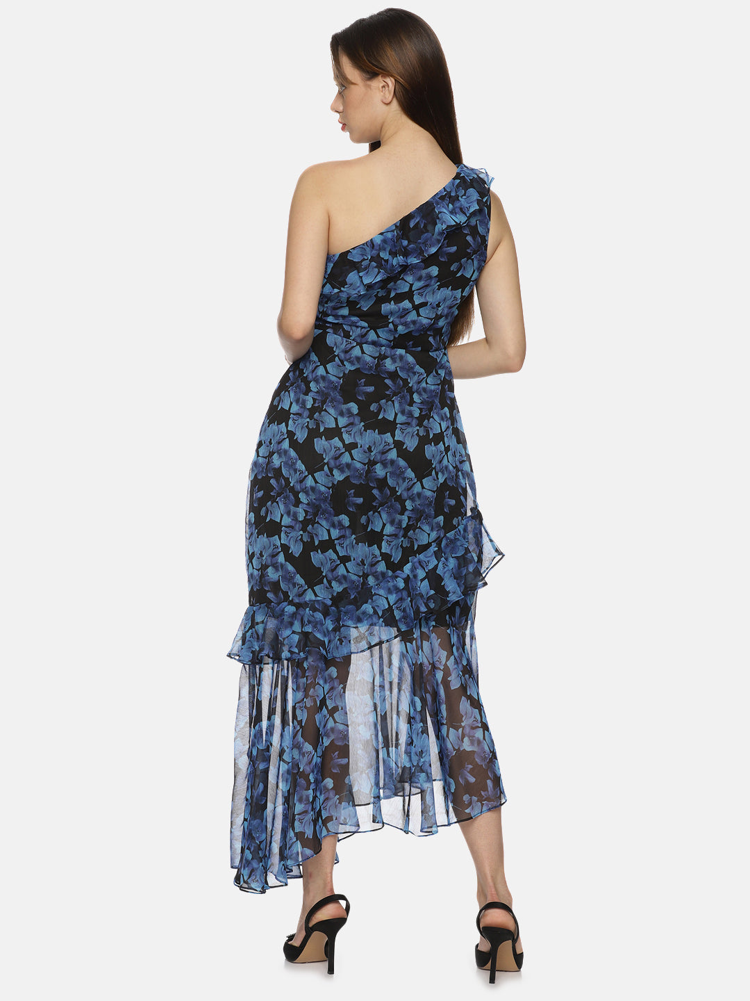 Buy One Shoulder Midi Dress For Women In Blue