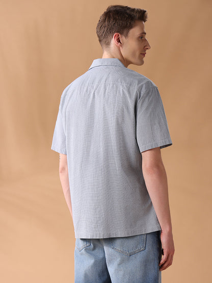 Grey Regular Fit Checked Casual Shirt for Men (LEONO)