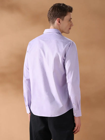 Lavender Regular Fit Solid Formal Shirt for Men (MICA)
