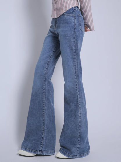 Stormy Blue Washed Bootcut Jeans