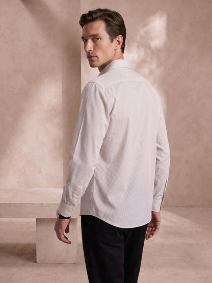 Relaxed Fit Beige Cotton Formal Shirt for Men (CETO)