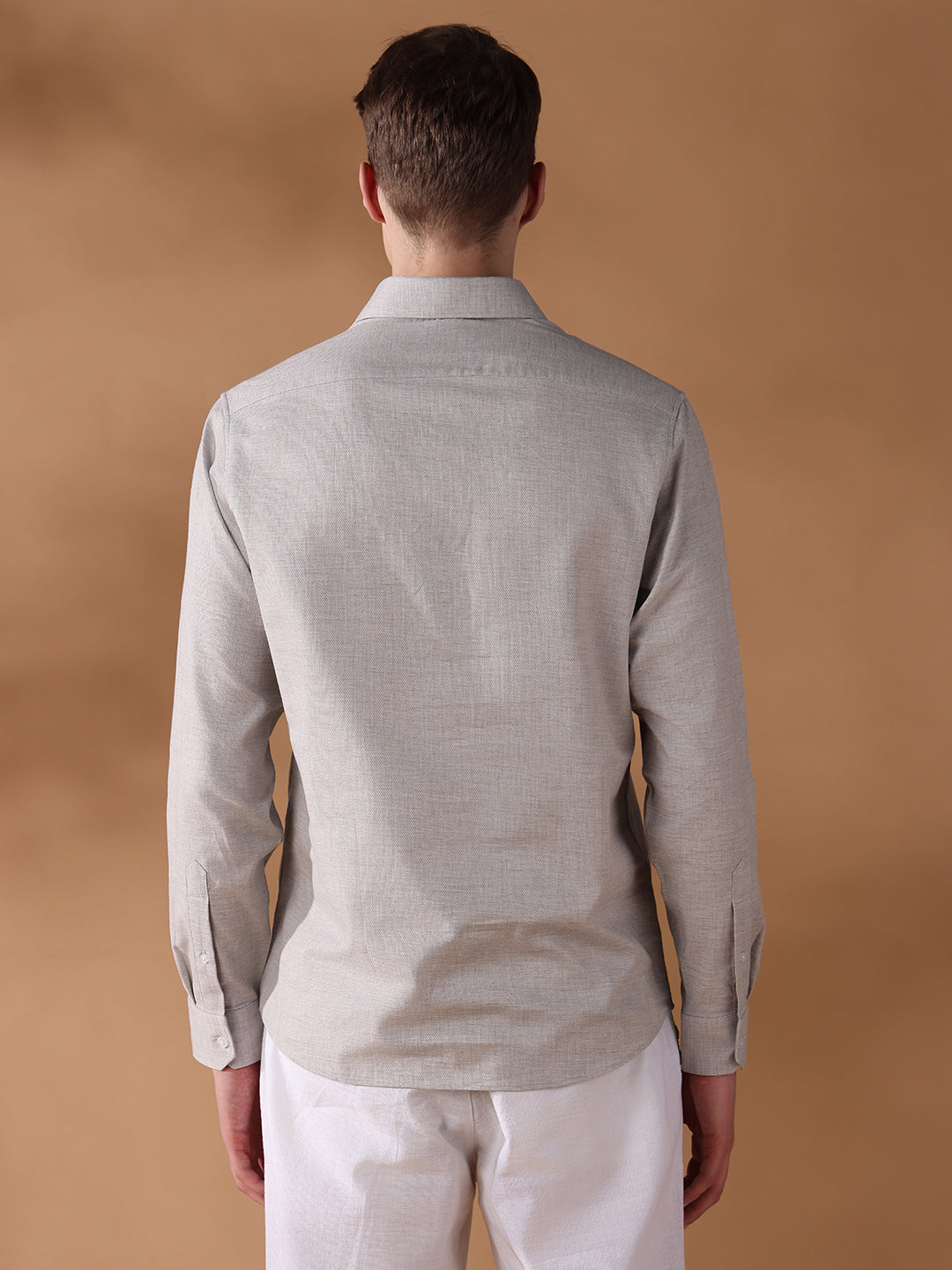 Grey Regular Fit Solid Casual Shirt for Men (CAVOR)