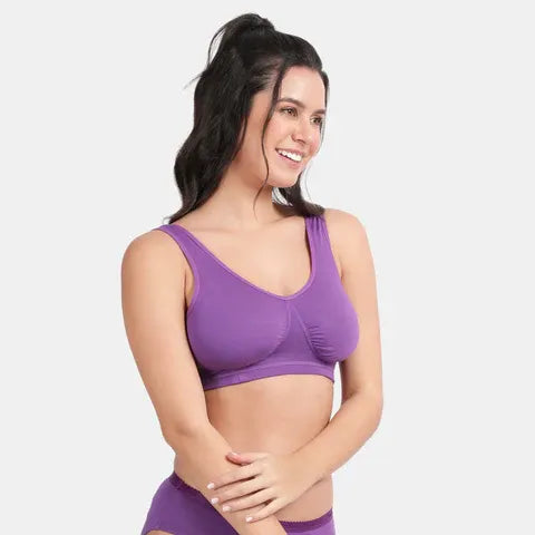 Purple sleeping bra Envie non padded non wired full coverage comfortable night wear bra for daily use