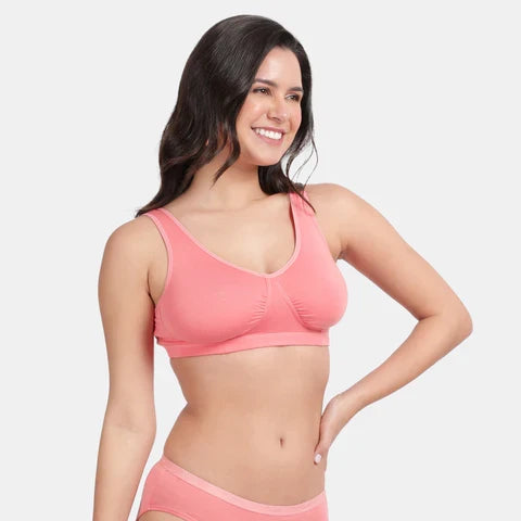 Soft cotton sleeping bra woodrose Envie full coverage non wired lightweight comfortable night bra for women