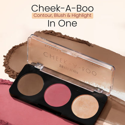 Swiss Beauty 3 In 1 Face Palette With Contour + Blusher And Highlighter - Shade 03