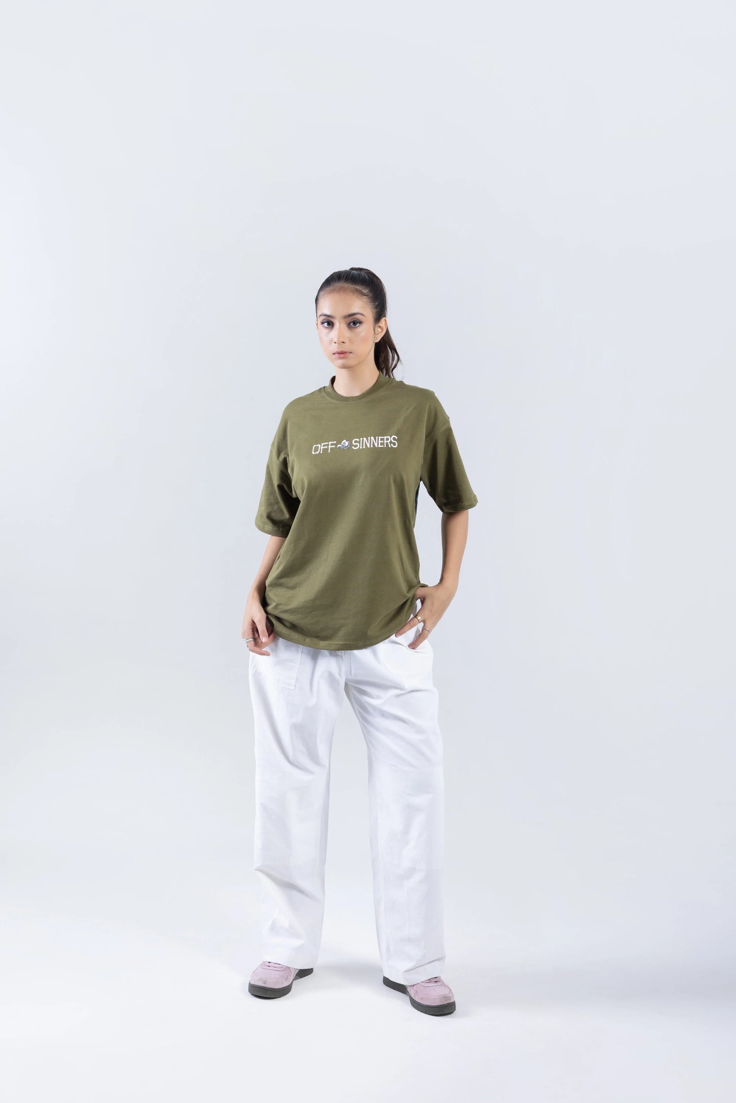 “Drip > AI” Round Neck Green T-shirt