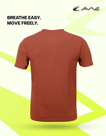 Men Solid Waffle Crew Neck Tshirt