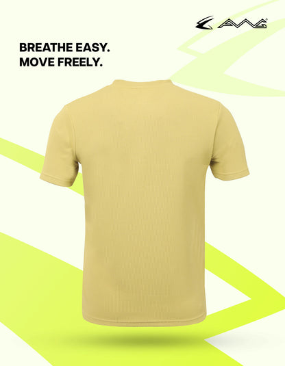 Men Solid Waffle Crew Neck Tshirt