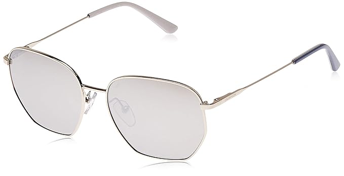 Calvin Klein Unisex Silver Tone Shield Sunglasses