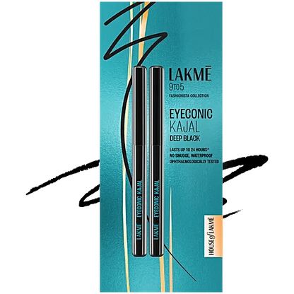 Lakme 9 To 5 Eyeconic Kajal Twin Pack - Deep Black