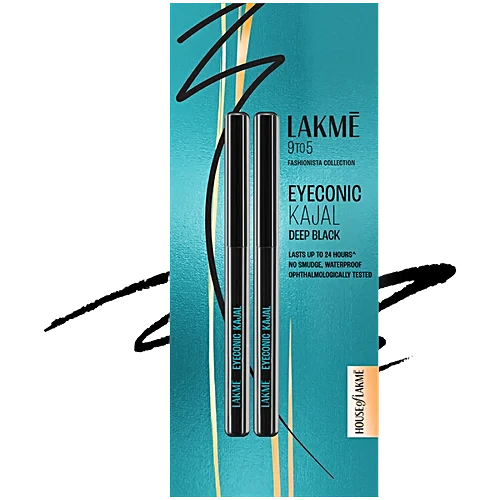 Lakme 9 To 5 Eyeconic Kajal Twin Pack - Deep Black