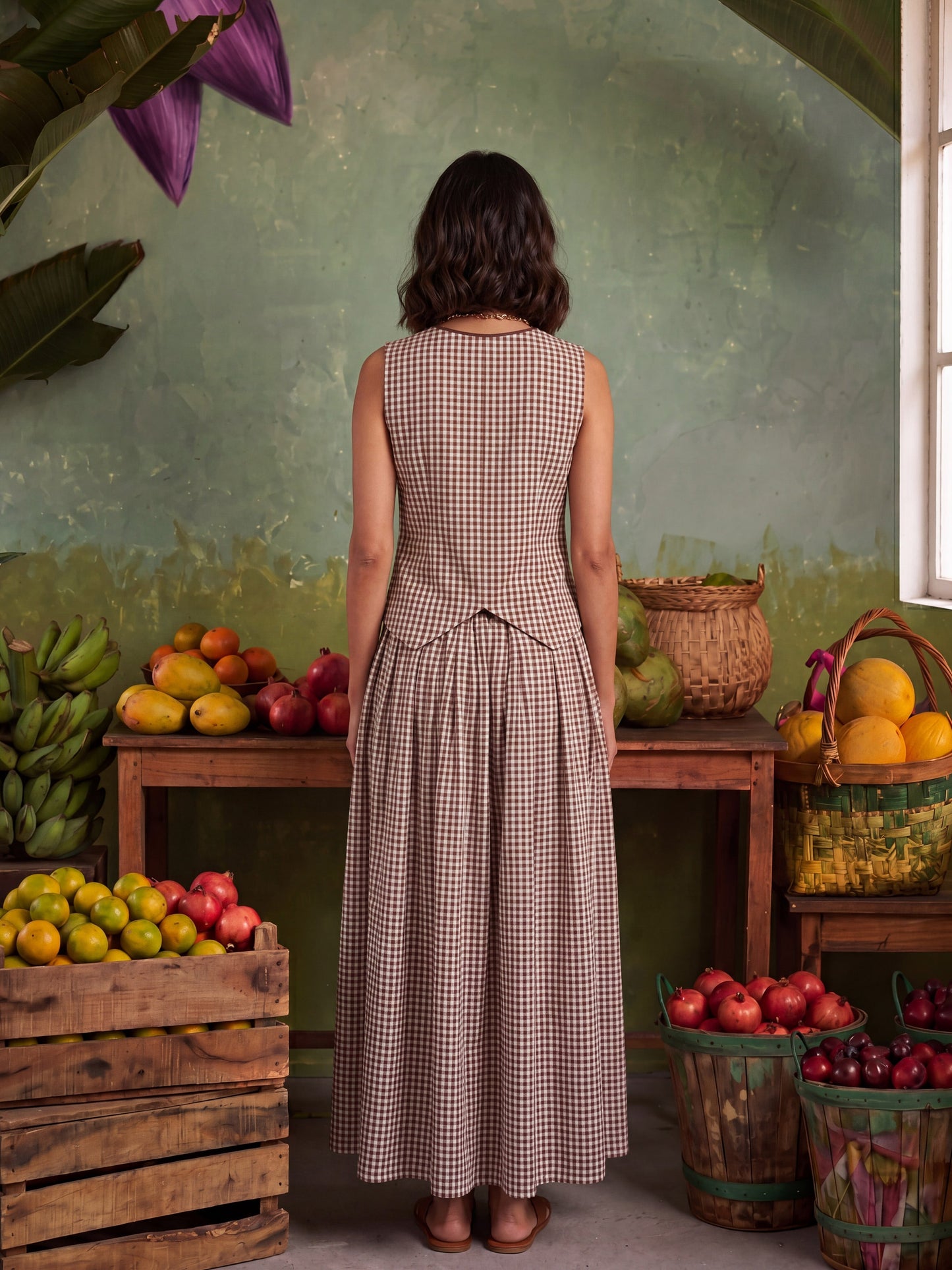 THE UMBER LATTICE CHEKS CO-ORD SET
