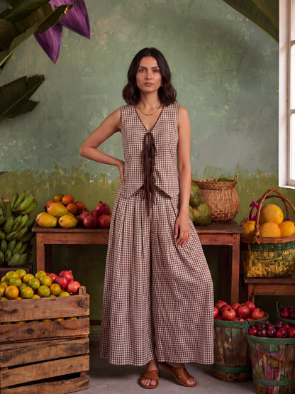 THE UMBER LATTICE CHEKS CO-ORD SET