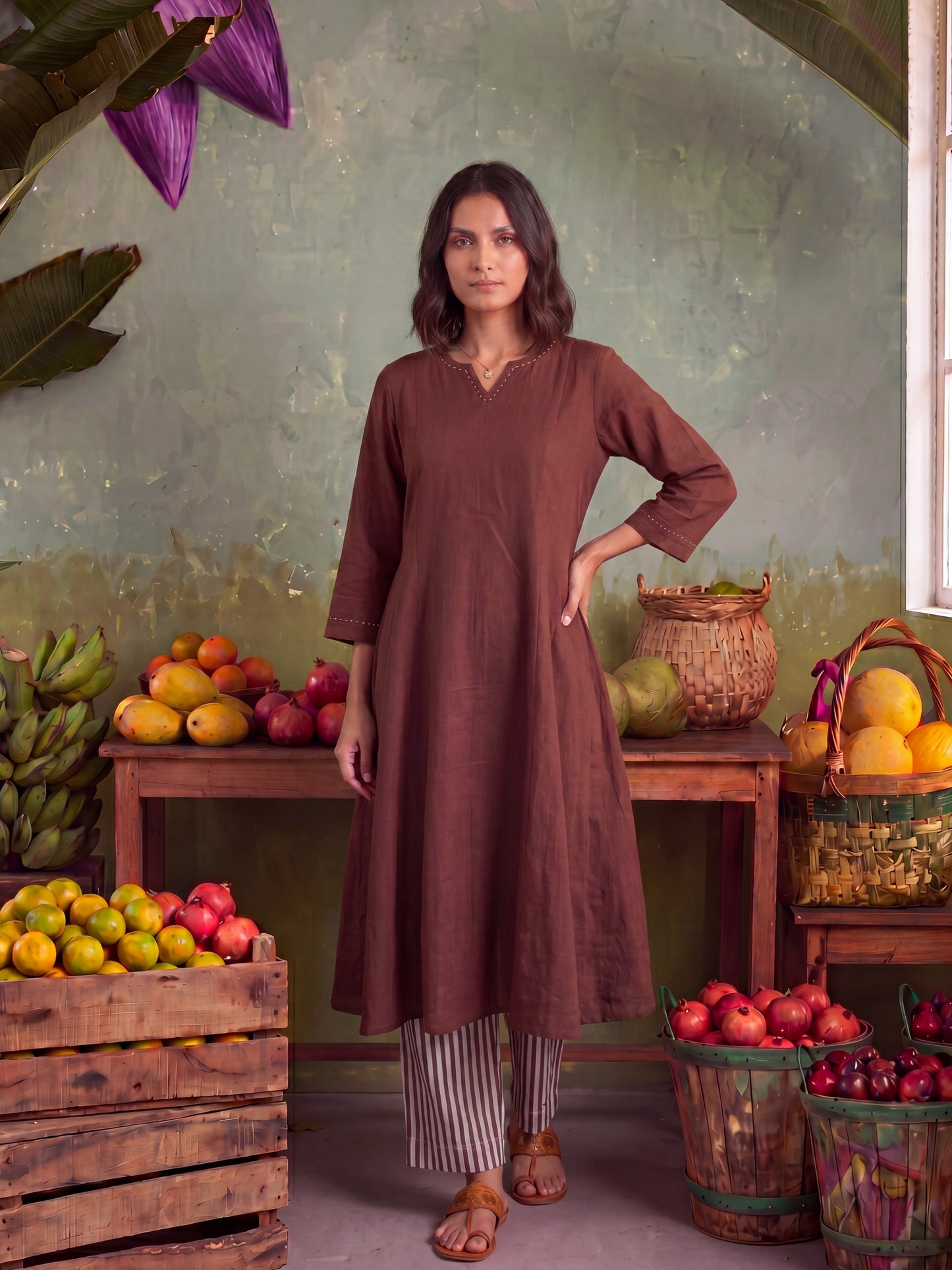 THE LINER EARTHY KURTA SET