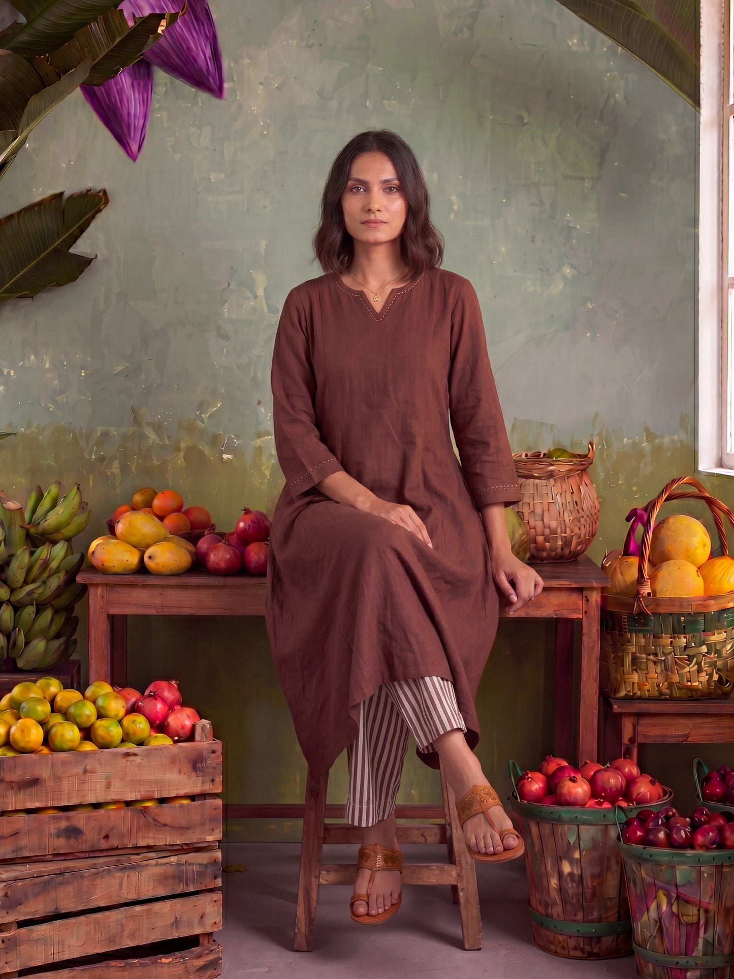 THE LINER EARTHY KURTA SET
