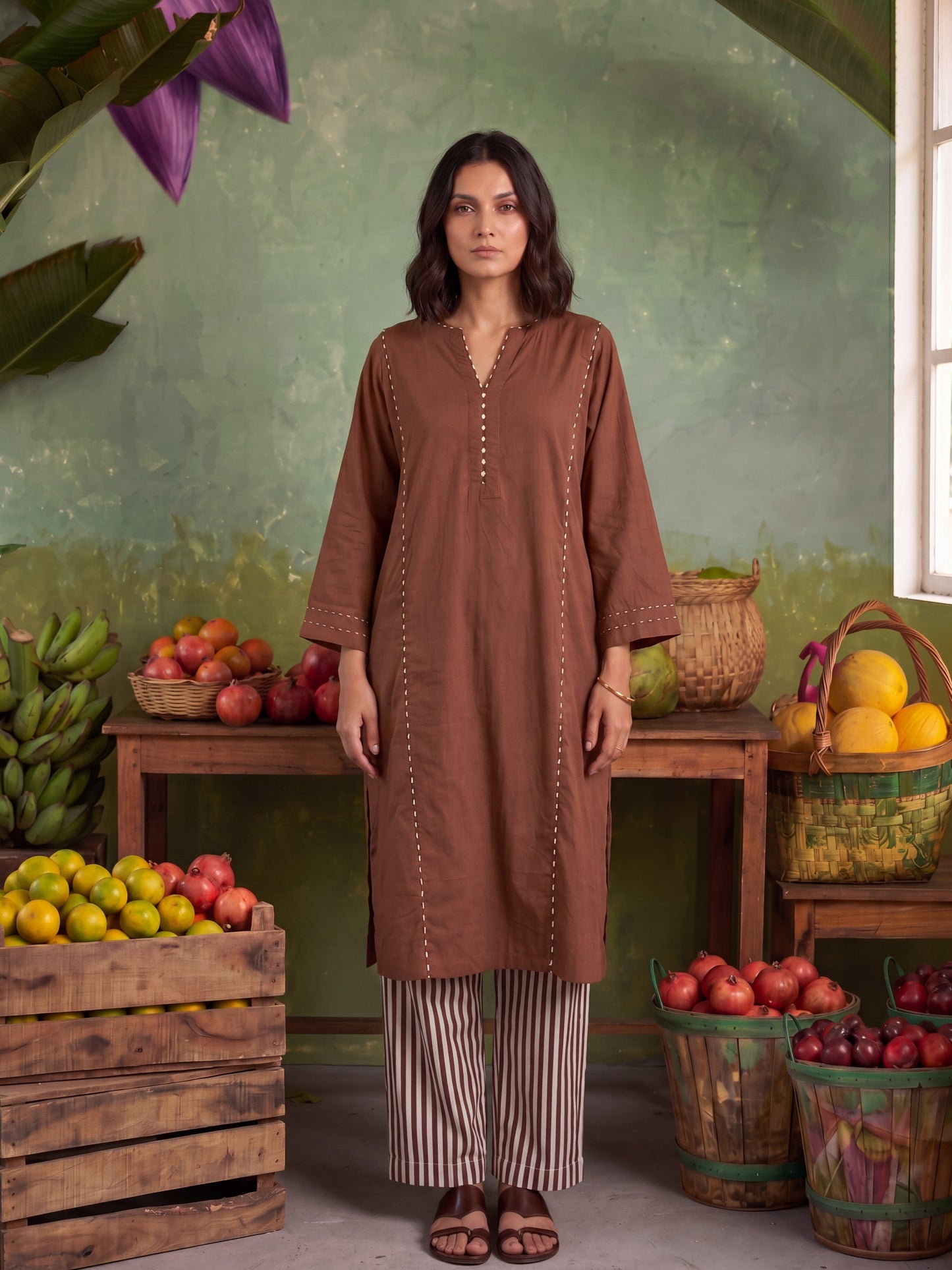 AMBER & STRIPE  KURTA SET