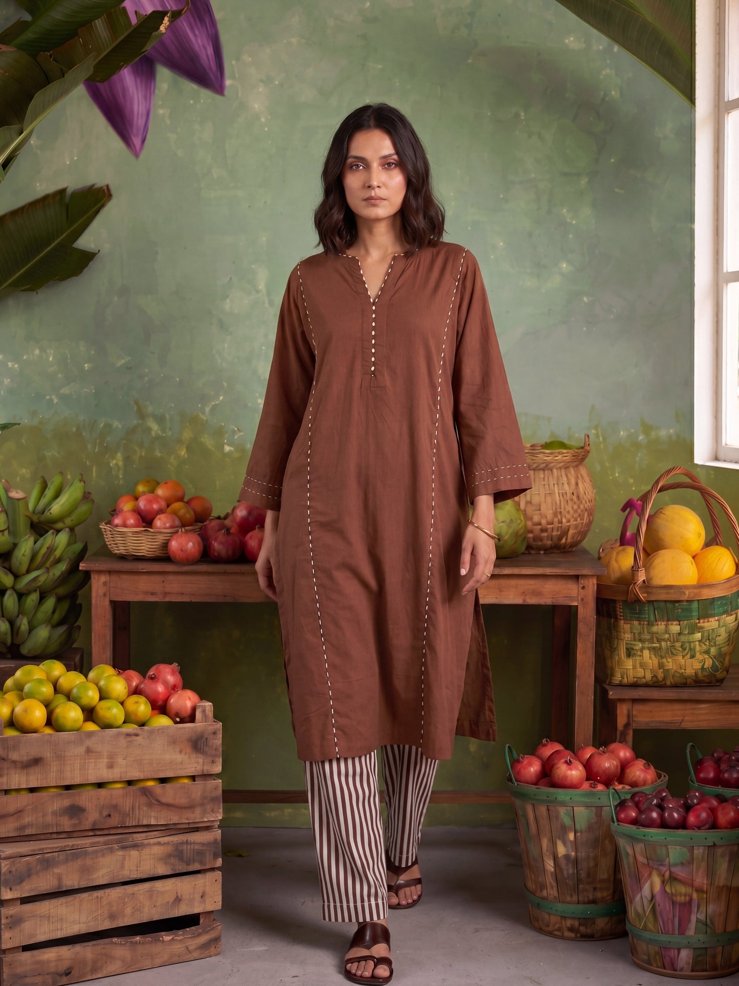 AMBER & STRIPE  KURTA SET