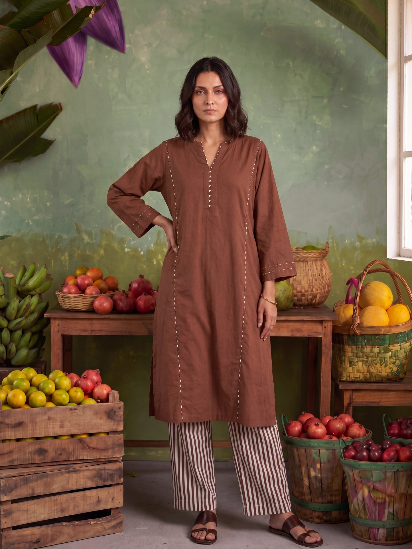AMBER & STRIPE  KURTA SET
