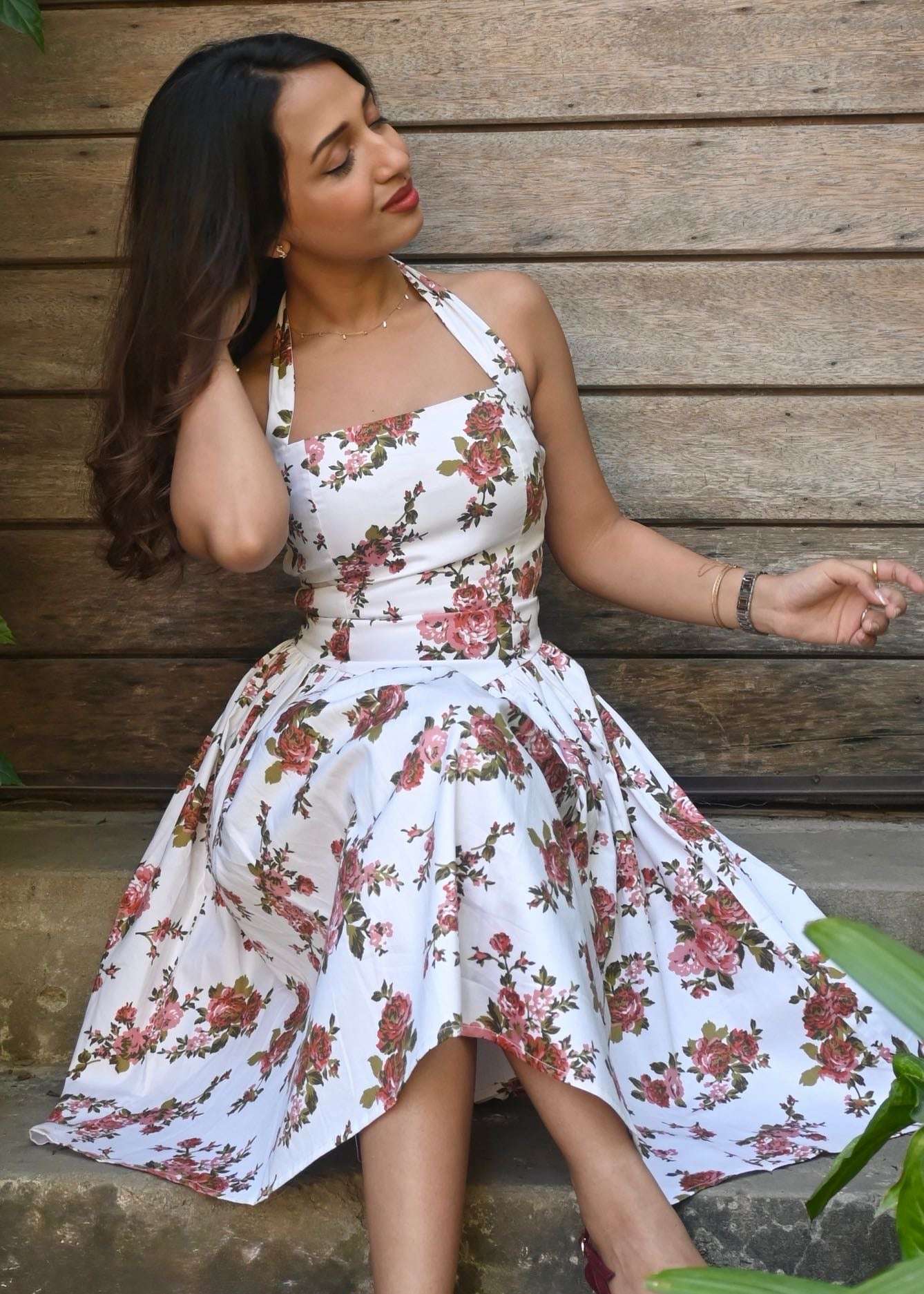 Rose Bunch Flared Dress