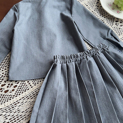 Grey Dragonfly 3pcs, Skirt and Top Winterwear for Girls