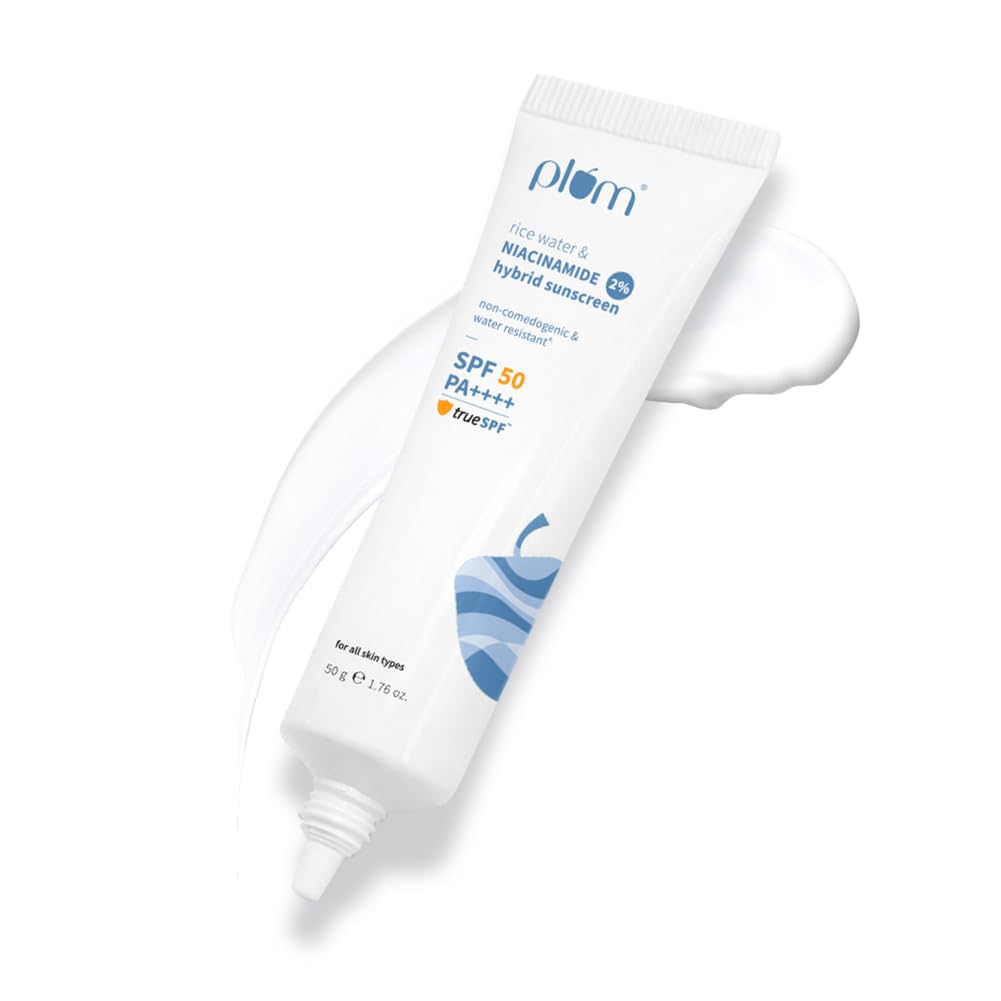 Plum 2% Niacinamide & Rice Water Hybrid SPF 50 PA+++ Sunscreen 50 GRAM