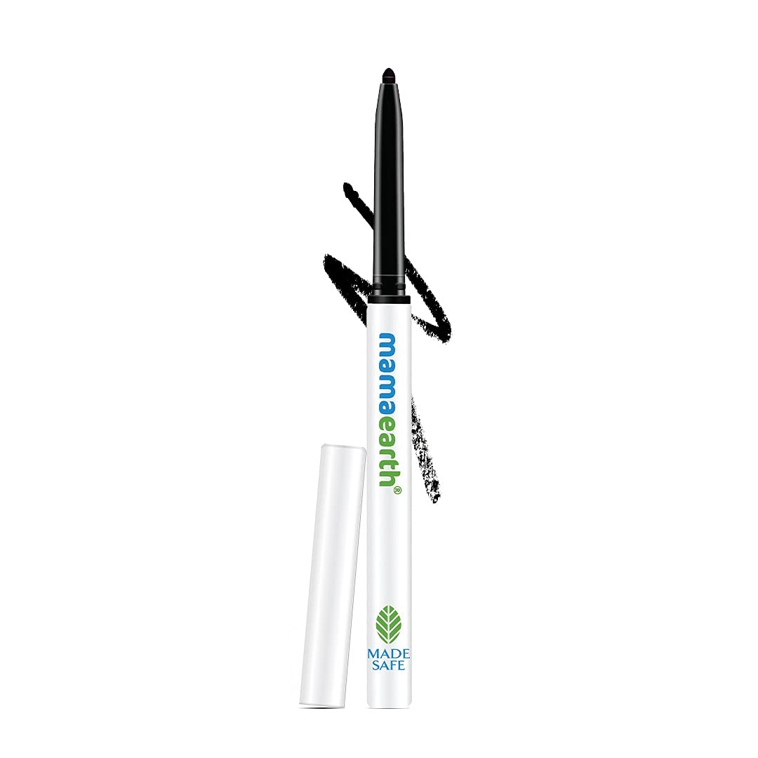 Mamaearth Charcoal Black Long Stay Kajal Waterproof,With Vitamin C & Chamomile For 11-Hour Smudge-Free 0.35 g