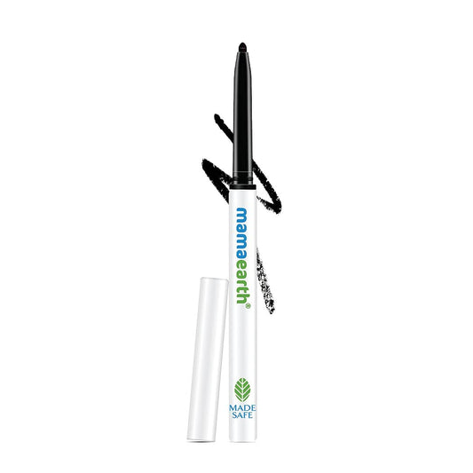 Mamaearth Charcoal Black Long Stay Kajal Waterproof,With Vitamin C & Chamomile For 11-Hour Smudge-Free 0.35 g