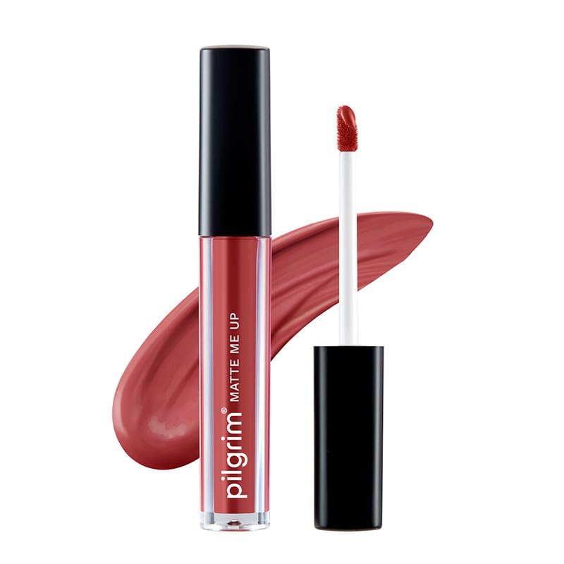 Pilgrim Matte Me Up! All Day Rich Colour Non-Drying And Transfer Proof Liquid Lipstick saucy coral 3 MILLI_LITRE